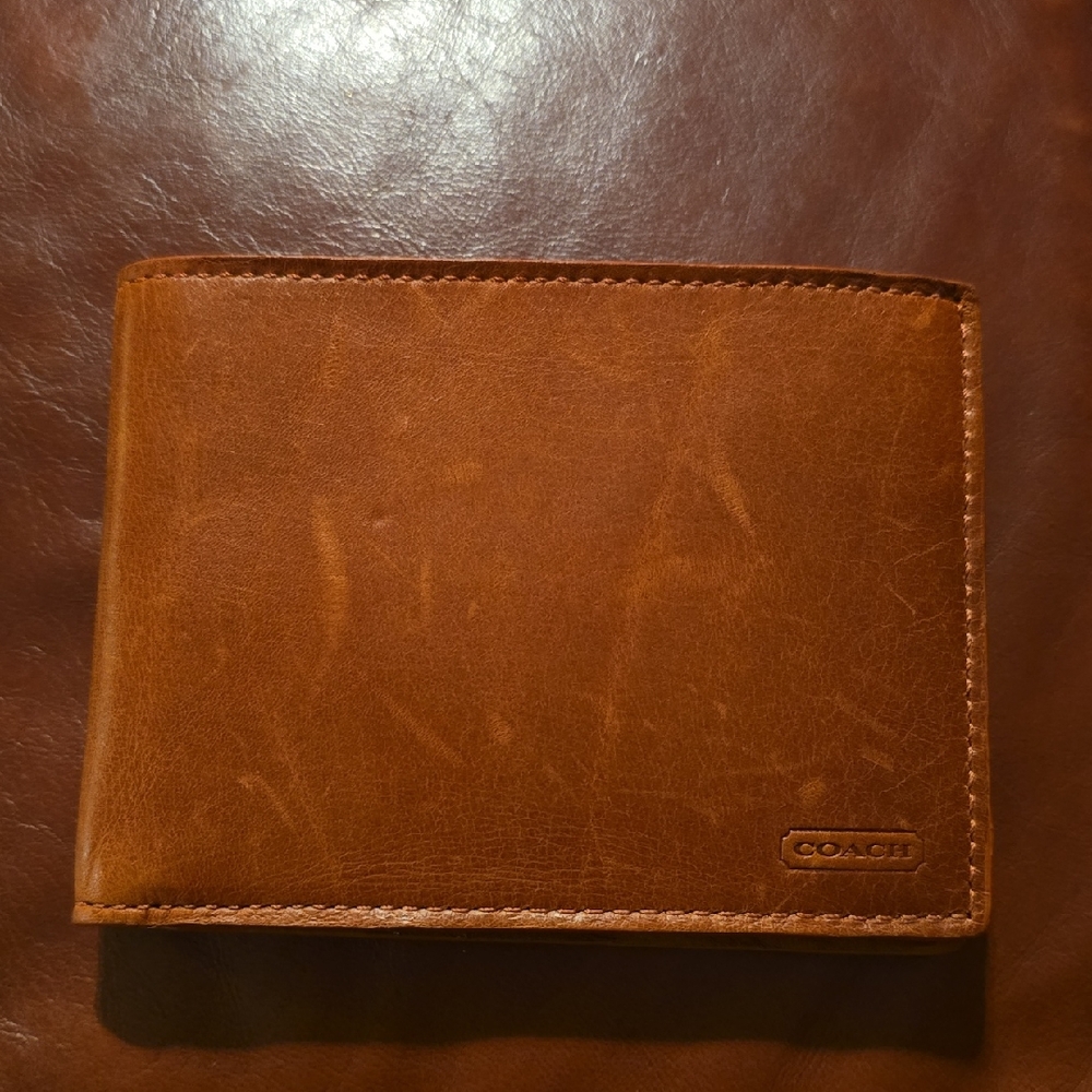 Coach Men's Tan Leather Card Holder